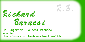 richard baracsi business card